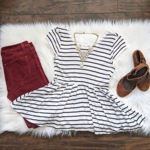 szS Free People black and white stripe shirt